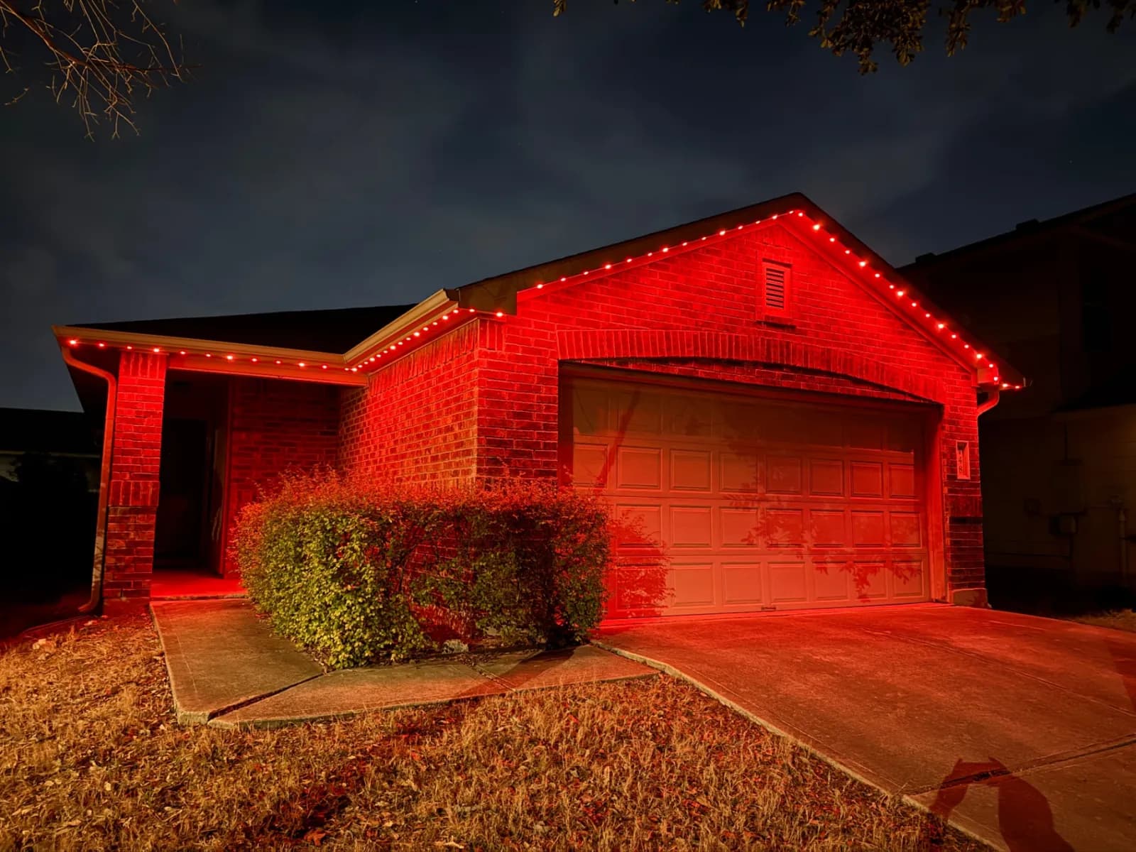 National Pizza Day red lighting display
