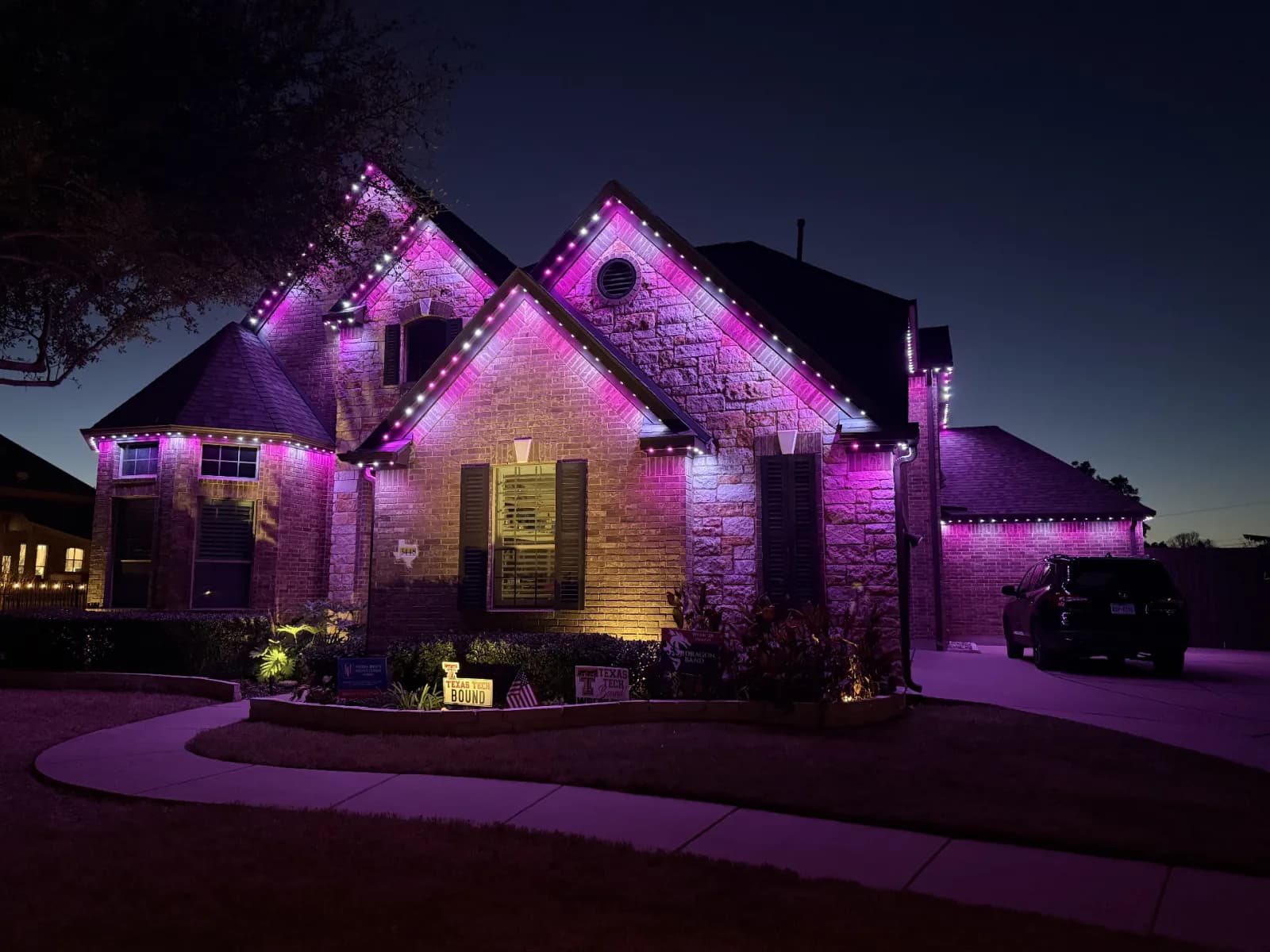 Valentine's Day pink lighting display