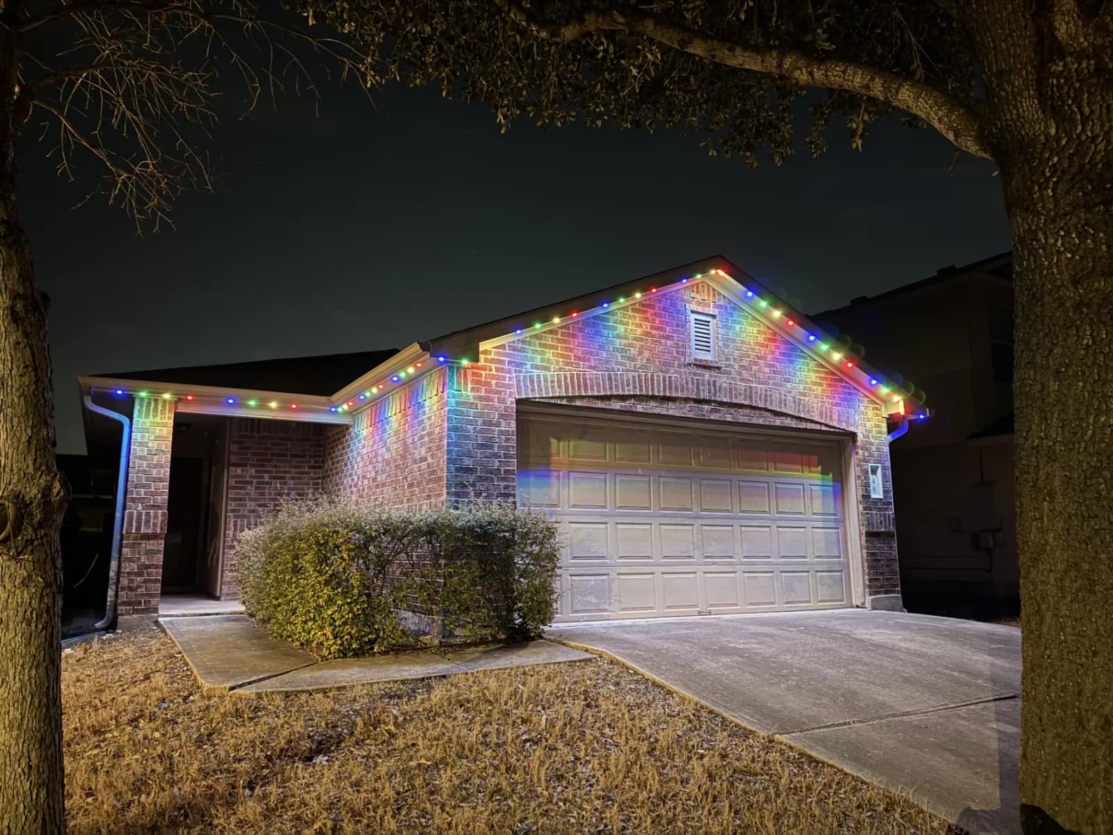 Winter Olympics colorful lighting display